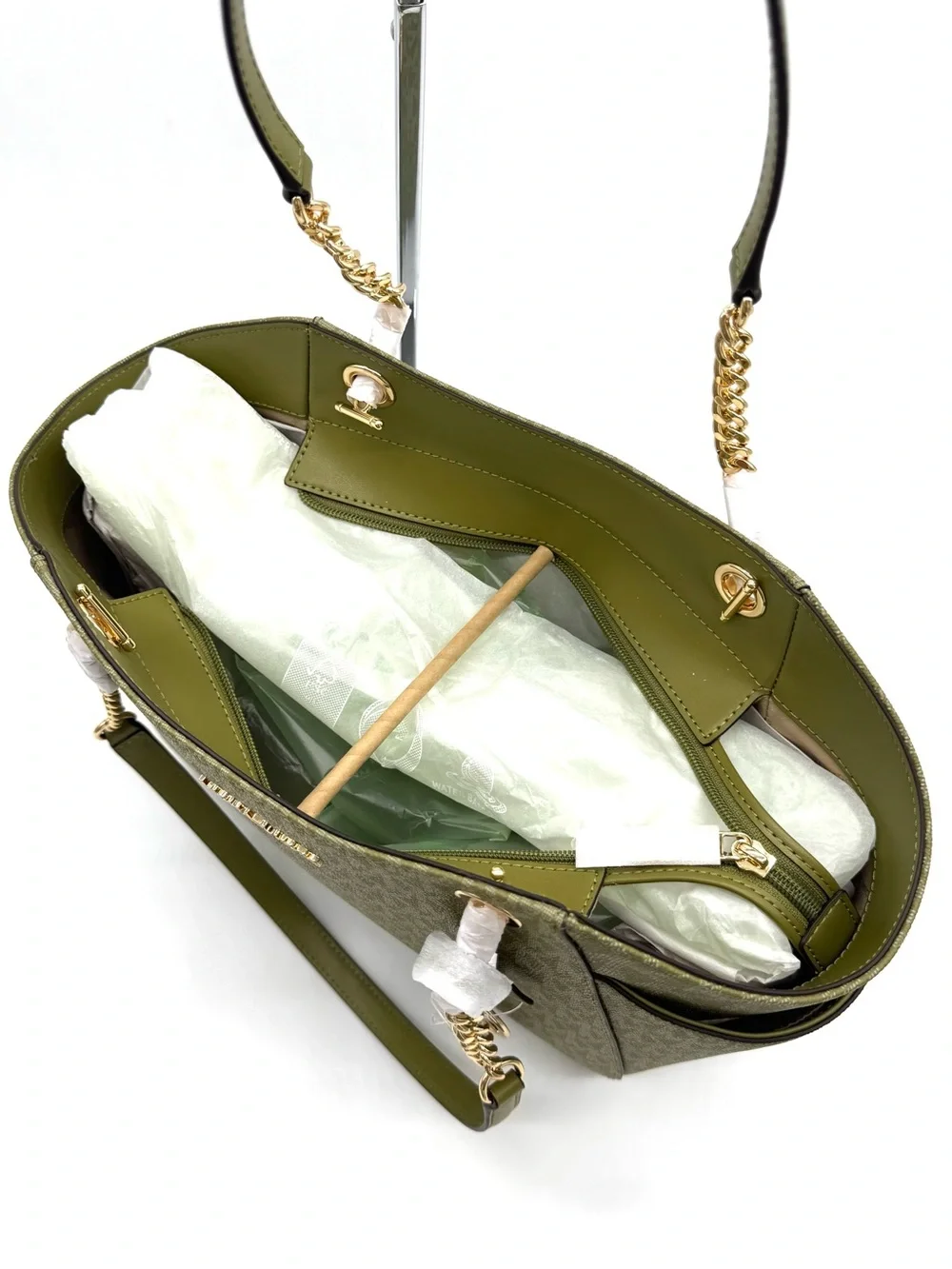 Michael Kors Jet Set Large Signature Logo Shoulder Bag - Oregano